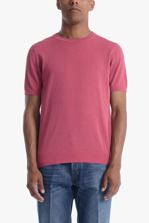 Maglia Rosso Uomo in Filo a Maniche Corte