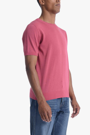 Maglia Rosso Uomo in Filo a Maniche Corte - 3