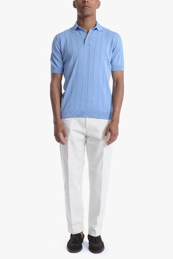 Uomo Polo Azzurro a Coste - 2