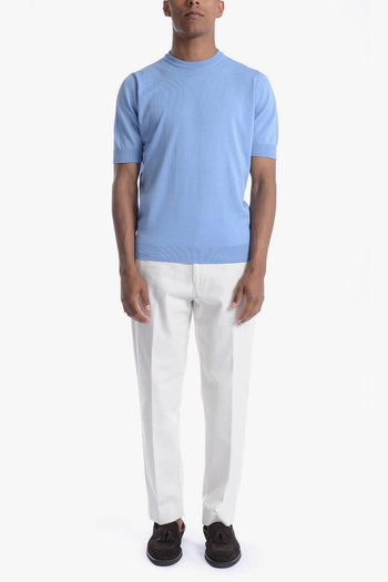 Uomo Maglia Azzurro Girocollo - 2