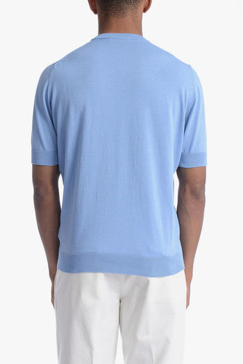 Uomo Maglia Azzurro Girocollo - 4