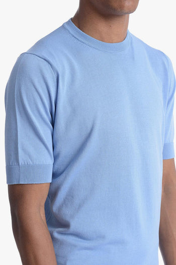 Uomo Maglia Azzurro Girocollo - 5