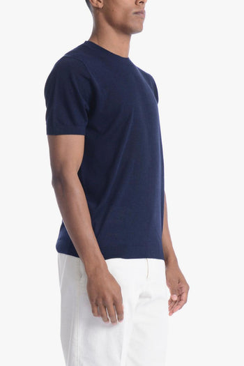 Uomo Maglia Blu a Maniche Corte - 3