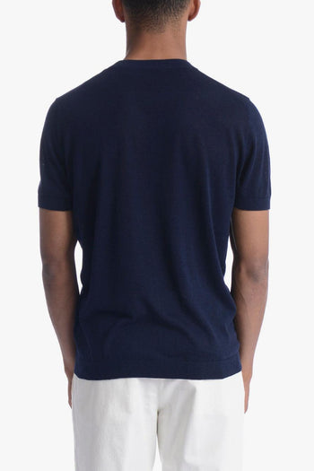 Uomo Maglia Blu a Maniche Corte - 4