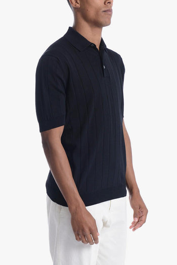 Uomo Polo Nero a Coste - 3