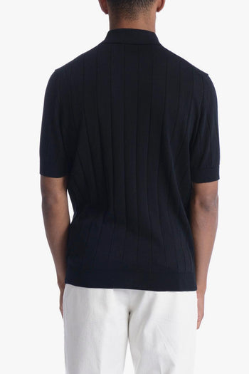 Uomo Polo Nero a Coste - 4
