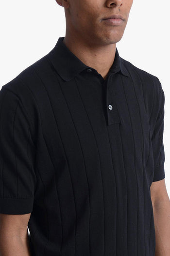 Uomo Polo Nero a Coste - 5