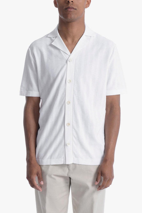 Uomo Camicia Bianco Openwork