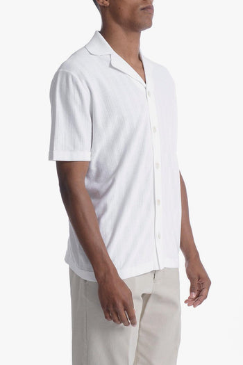 Uomo Camicia Bianco Openwork - 3