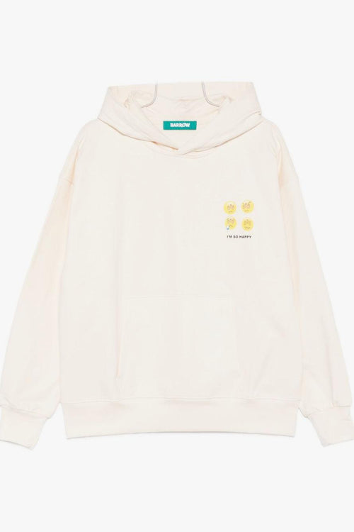 Felpa Beige Unisex Stampa Emoji