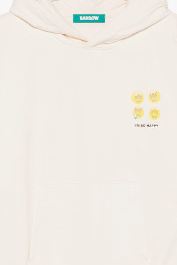 Felpa Beige Unisex Stampa Emoji - 2