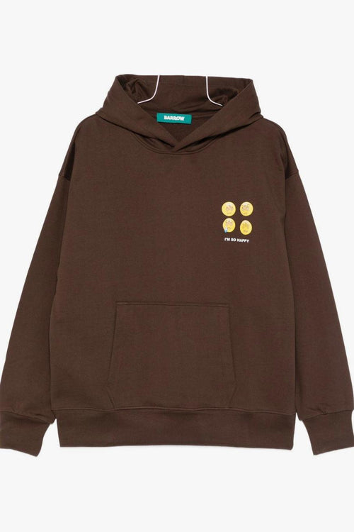 Felpa Marrone Unisex Stampa Posteriore