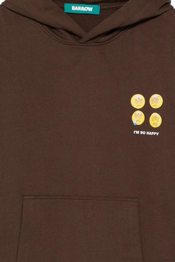 Felpa Marrone Unisex Stampa Posteriore - 3