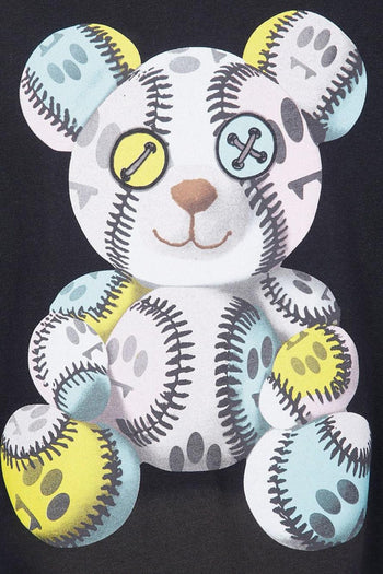 T-shirt Nero Unisex Stampa Orso - 2