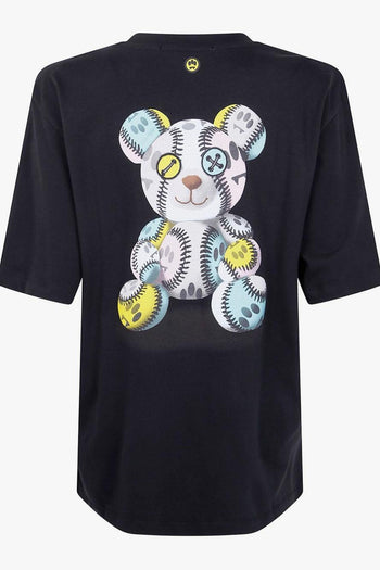 T-shirt Nero Unisex Stampa Orso - 3