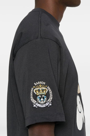 T-shirt Grigio Unisex Stampa Grafica - 3