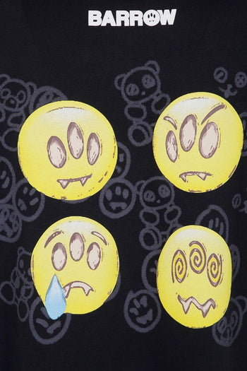 T-shirt Nero Unisex Stampa Emoji - 3