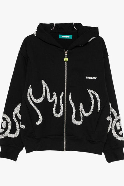 Felpa Nero Donna Motivo Fiamme