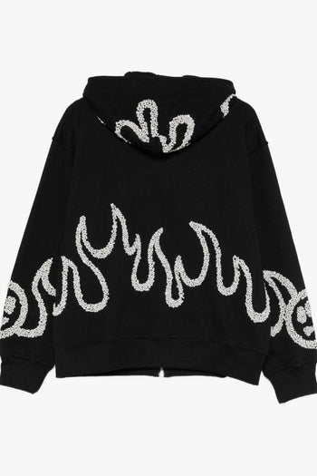 Felpa Nero Donna Motivo Fiamme - 3