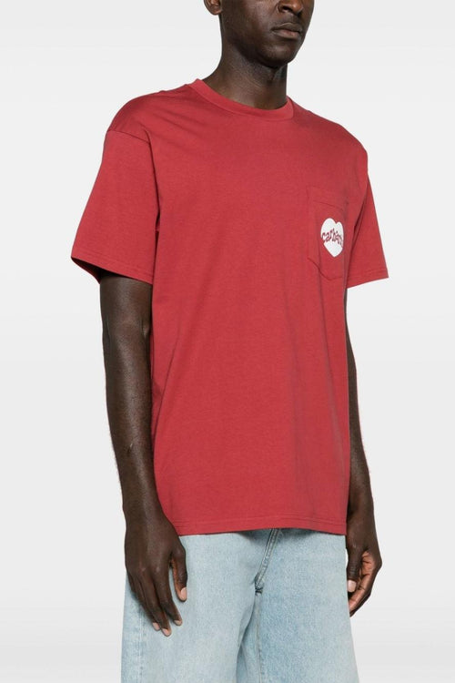 T-shirt Rosso Uomo Tasca con Logo Cuore - 2