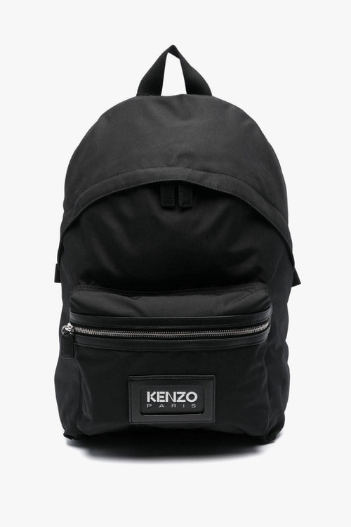 Zaino Nero Uomo Logo Applicato