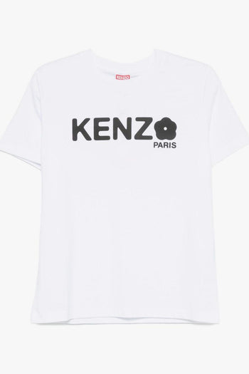 T-shirt Bianco Donna Stampa Logo Fiore - 5