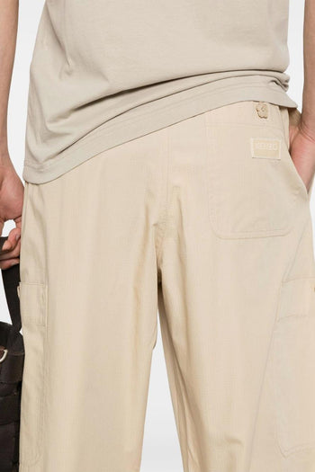 Coulisse Uomo Pantalone Beige Cotone Casual - 4