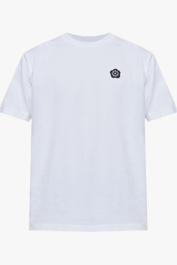 T-shirt Bianco Uomo Stampa Micro Fiore con Logo - 5
