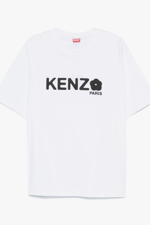 T-shirt Bianco Uomo Stampa Logo Fiore