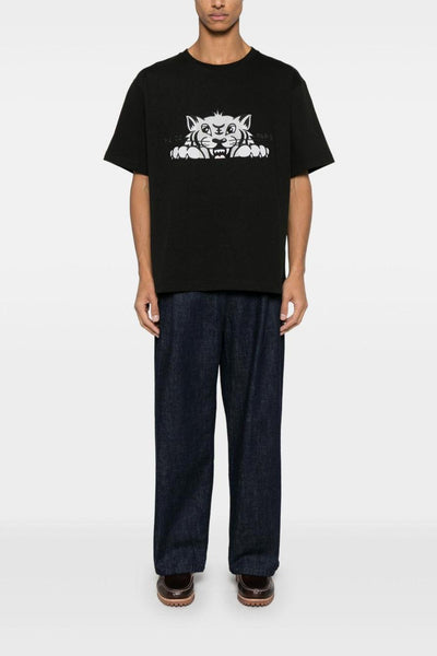 T-shirt Nero Uomo Stampa Tigre