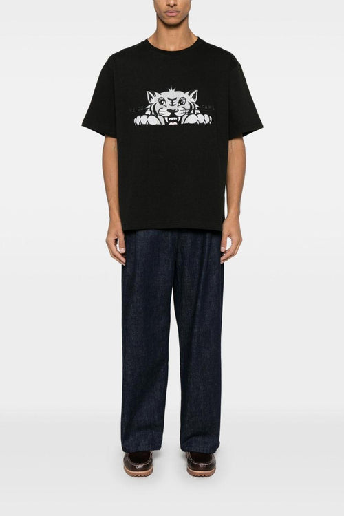 T-shirt Nero Uomo Stampa Tigre