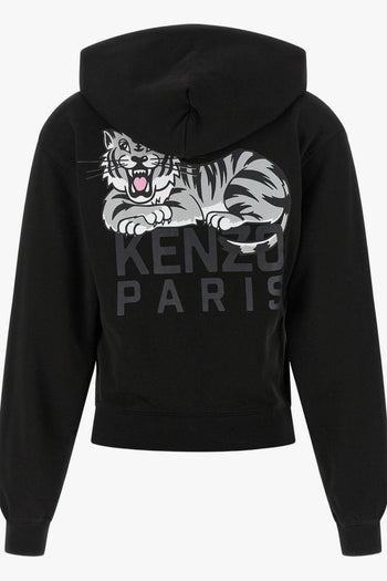 Felpa Nero Donna Cappuccio e Zip - 2