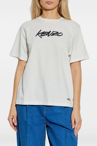 T-shirt Bianco Donna Stampa Logo Anteriore