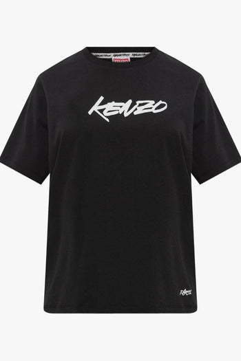 T-shirt Nero Donna Stampa Logo Anteriore - 5