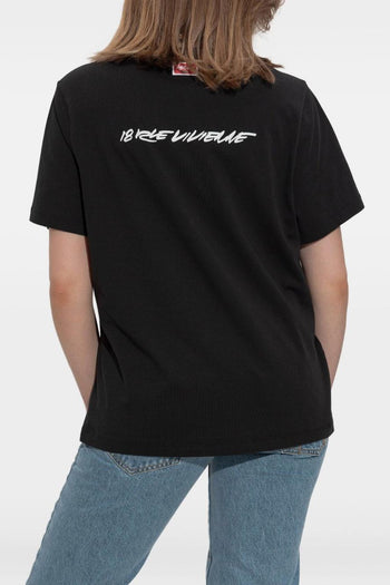 T-shirt Nero Donna Stampa Logo Anteriore - 3