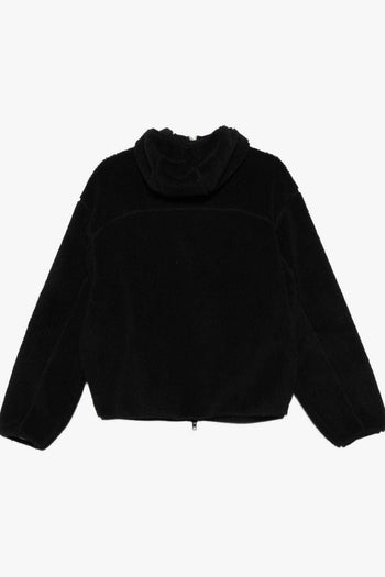 Giubbotto Nero Uomo Ecopelliccia con Cappuccio - 2