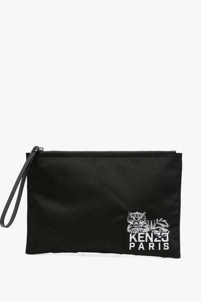 Clutch Nero Uomo Ricamo Tigre