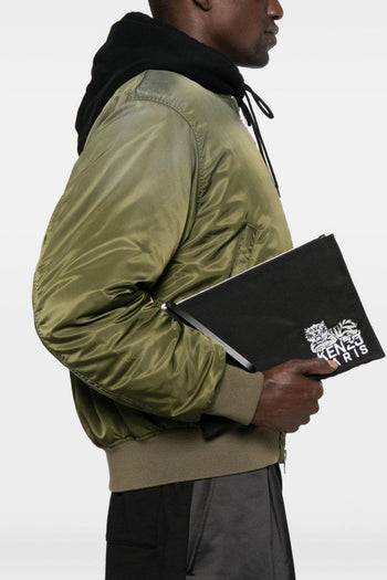 Clutch Nero Uomo Ricamo Tigre - 2