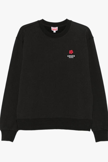 Felpa Nero Uomo Fiore Boke Posteriore - 5