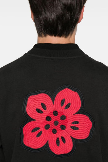 Felpa Nero Uomo Fiore Boke Posteriore - 4