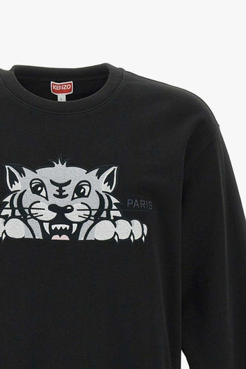 Felpa Nero Uomo Ricamo Tigre - 5