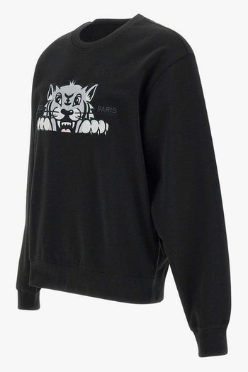 Felpa Nero Uomo Ricamo Tigre - 2