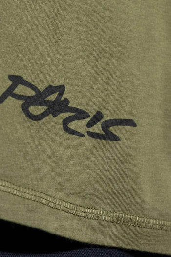 T-shirt Verde Uomo Stampa Logo Anteriore - 4