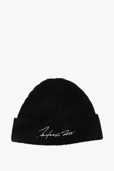 Cappello Nero Uomo Ricamo Frontale