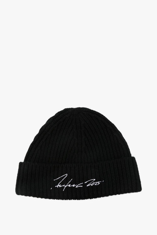 Cappello Nero Uomo Ricamo Frontale