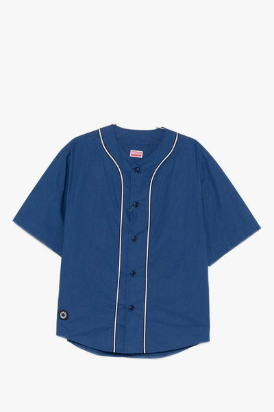 Camicia Stile Baseball Uomo Blu