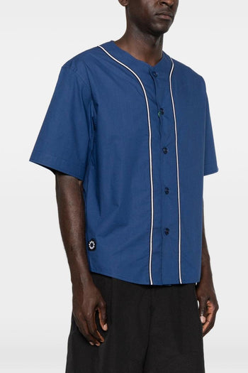 Camicia Stile Baseball Uomo Blu - 4