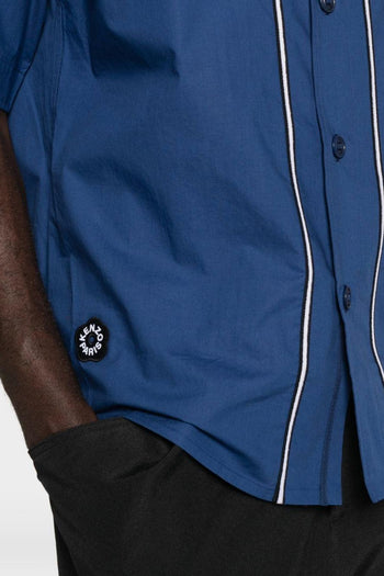 Camicia Stile Baseball Uomo Blu - 5