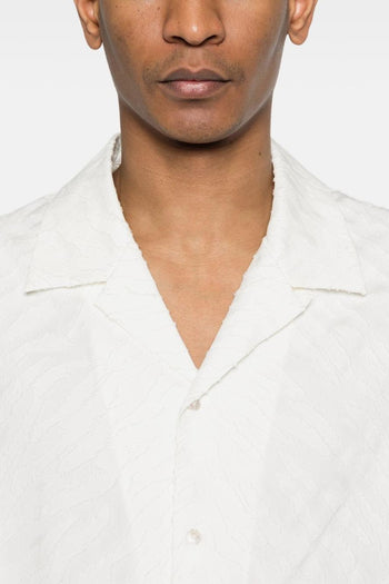 Camicia Colletto Cubano Uomo Bianco - 4