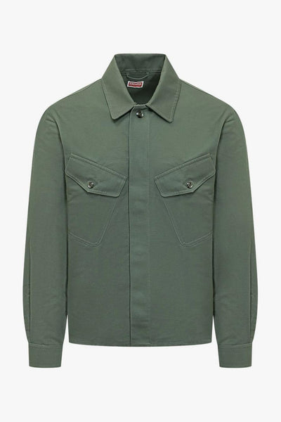 Giacca-Camicia Tasche Uomo Verde